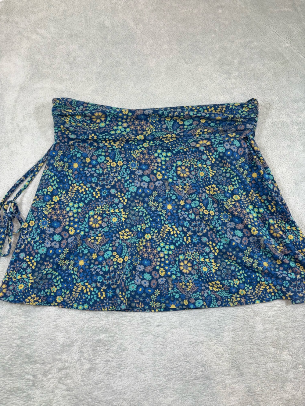 Patagonia Kamala Organic Cotton Tencel Blend Blue Floral Convertible Wrap Skirt